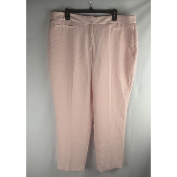 NEW J Crew Ingrid Pant Women’s Sz 18 Pink Gramercy Twill Wide Leg Pockets Classy - Picture 1 of 6